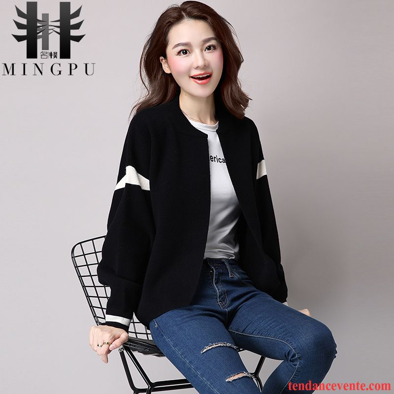 Veste Blazer Femme Rose Hiver Pull Pardessus Cardigan Tricots En Maille L'automne Femme Courte Printemps Vêtements De Baseball Gris