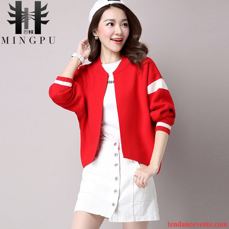 Veste Blazer Femme Rose Hiver Pull Pardessus Cardigan Tricots En Maille L'automne Femme Courte Printemps Vêtements De Baseball Gris