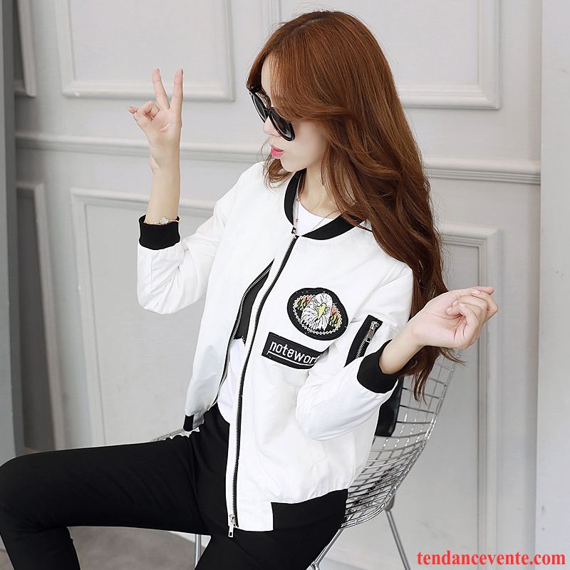 Veste Colorée Femme Tendance Femme Matelassé Broderie Pardessus Vêtements De Baseball Courte Baseball-shirt Veste Étudiant Lettre Pas Cher