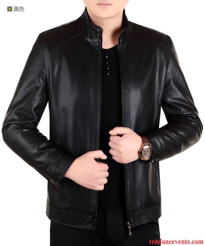 Veste Costume Homme Pas Cher Veste Pu Jeunesse Homme L'automne Hiver Pardessus Épais