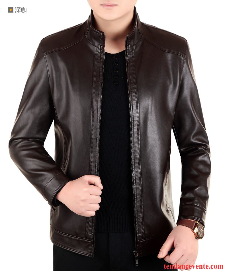 Veste Costume Homme Pas Cher Veste Pu Jeunesse Homme L'automne Hiver Pardessus Épais