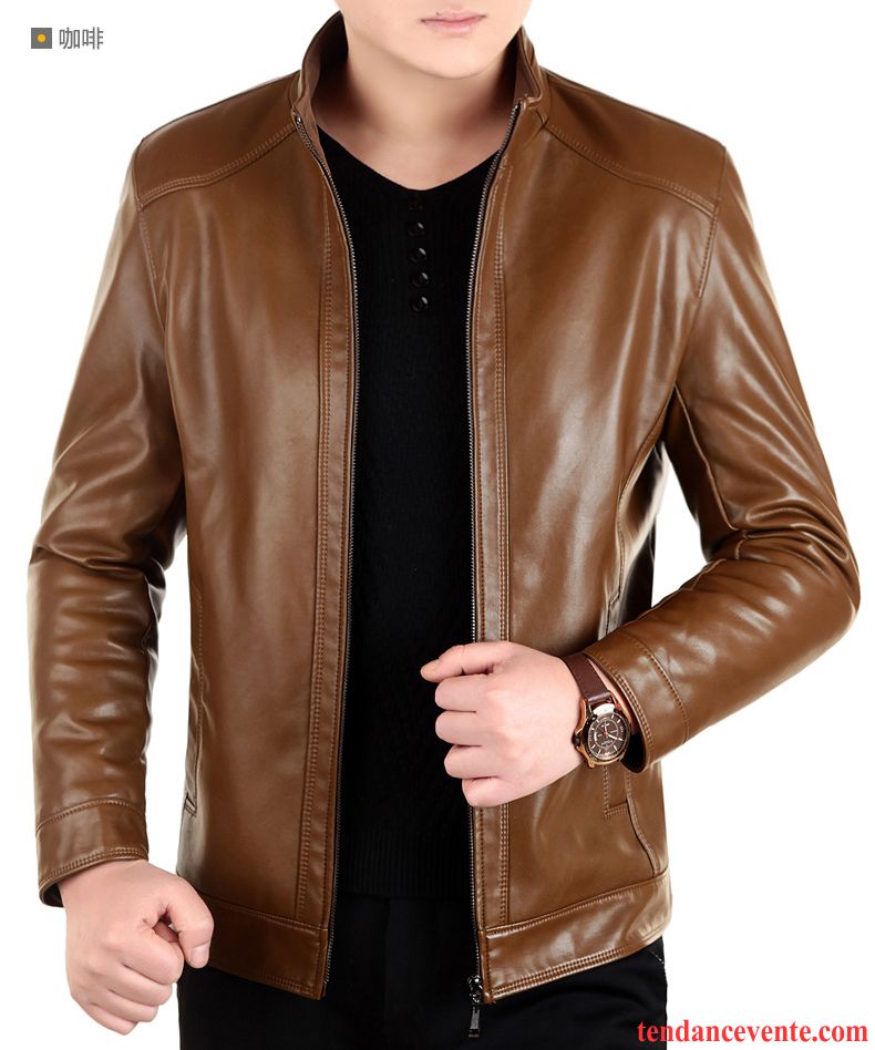 Veste Costume Homme Pas Cher Veste Pu Jeunesse Homme L'automne Hiver Pardessus Épais