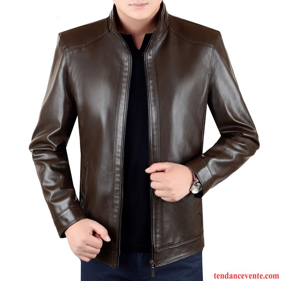 Veste Costume Homme Pas Cher Veste Pu Jeunesse Homme L'automne Hiver Pardessus Épais