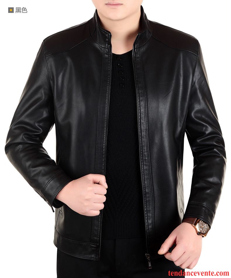 Veste Costume Homme Pas Cher Veste Pu Jeunesse Homme L'automne Hiver Pardessus Épais