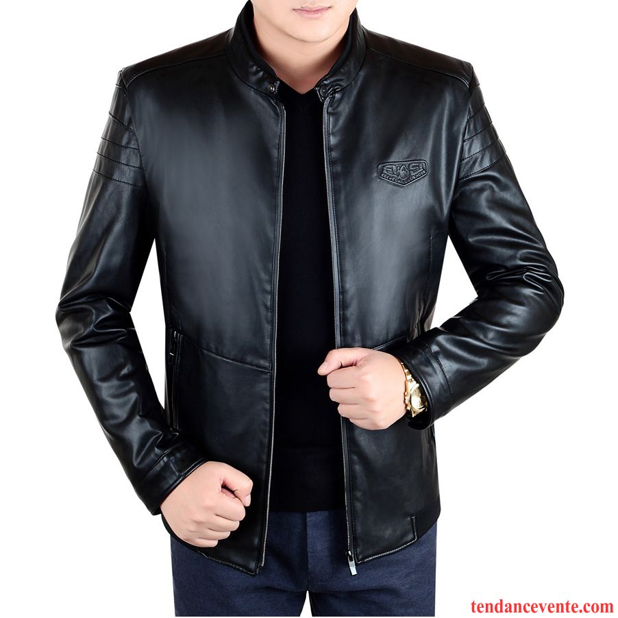 Veste Costume Homme Pas Cher Veste Pu Jeunesse Homme L'automne Hiver Pardessus Épais