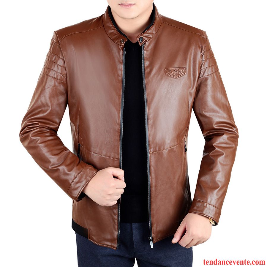 Veste Costume Homme Pas Cher Veste Pu Jeunesse Homme L'automne Hiver Pardessus Épais