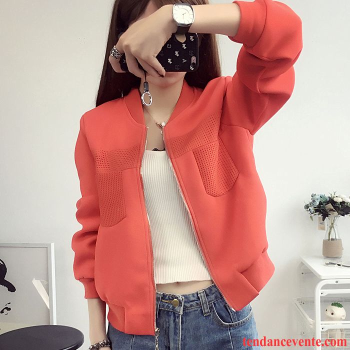 Veste D Été Femme Pardessus Courte L'automne Blouson Vêtements De Baseball Tendance Matelassé Femme Slim Longues Pure