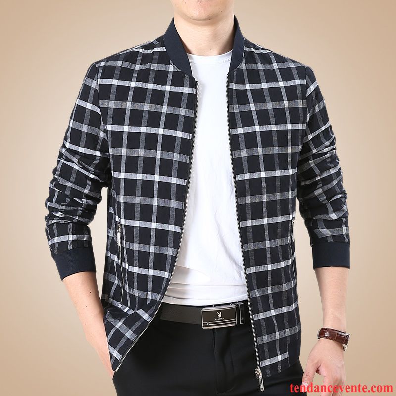 Veste De Costume Homme Blanc Homme Carreaux L'automne Décontractée Légère Veste Pardessus Printemps Noir De Travail Rose