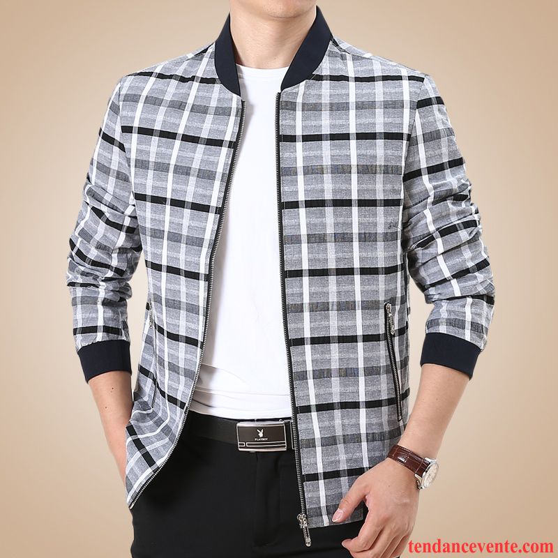 Veste De Costume Homme Blanc Homme Carreaux L'automne Décontractée Légère Veste Pardessus Printemps Noir De Travail Rose