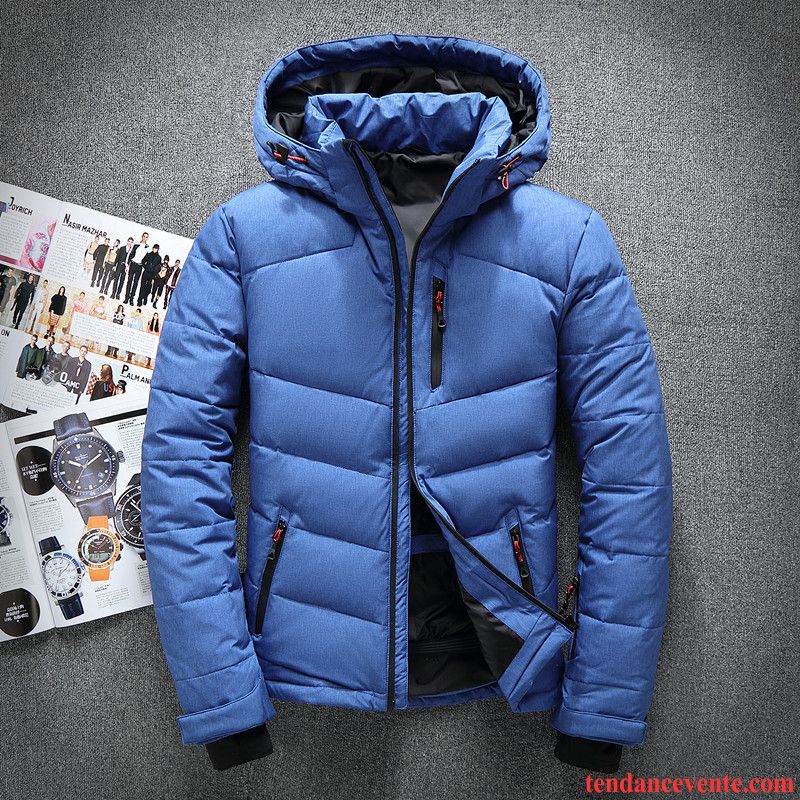 Veste Doudoune Homme Avec Capuche Fourrure Capuche Pardessus Homme Une Veste Bleu Coupe-vent Renforcé Sport Décontractée De Plein Air Hiver Lavande