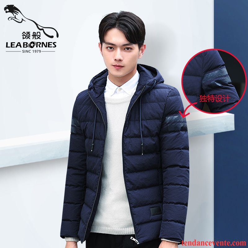 Veste Doudoune Homme Pas Cher Homme Jeunesse Court Lumière Chauds L'automne Slim Tendance Pardessus Hiver Capuche Or