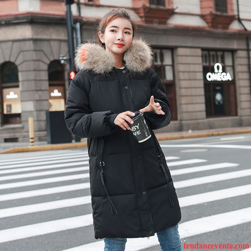 Veste En Coton Femme Baggy Matelassé Vêtements D'hiver Tous Les Assortis Longue Manteau En Coton Rouge