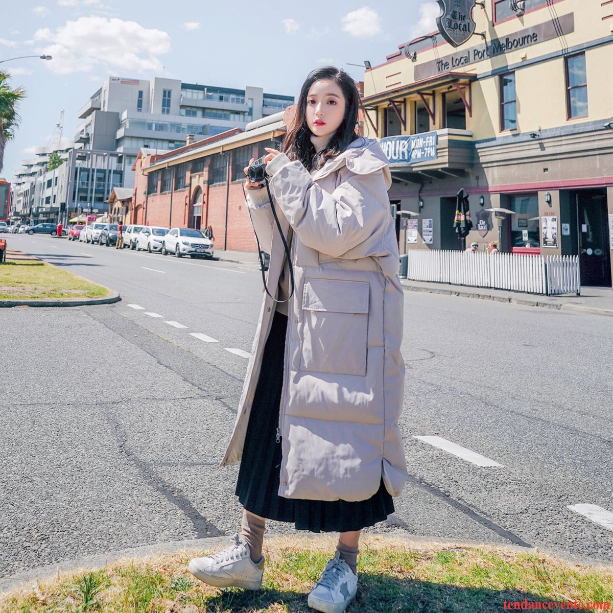 Veste En Coton Femme Capuche Manteau En Coton Longue Matelassé Gris