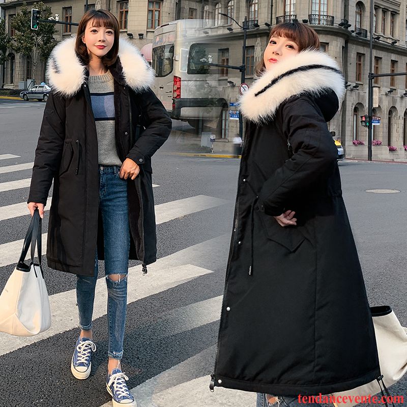 Veste En Coton Femme Longue Mode Matelassée Pardessus Tendance Vêtements D'hiver Rouge