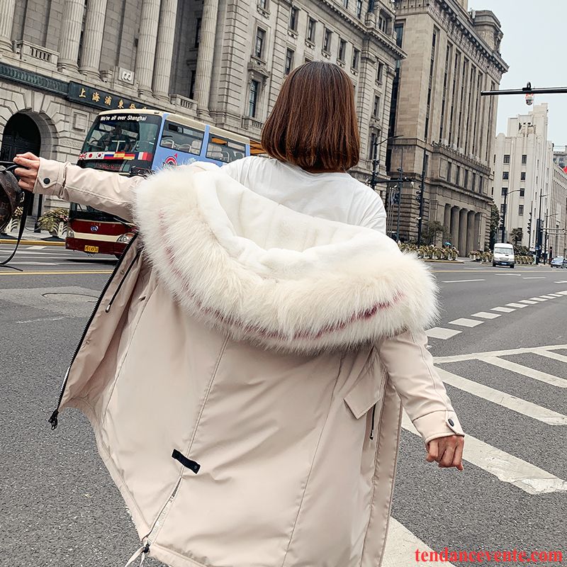 Veste En Coton Femme Longue Mode Matelassée Pardessus Tendance Vêtements D'hiver Rouge