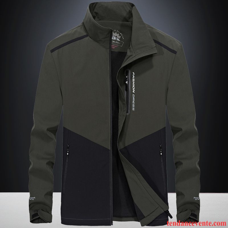 Veste En Cuir Cintrée Homme L'automne Col Mandarin Hiver Décontractée Veste Printemps Tendance Homme Pardessus Plus De Velours Sport Bleu Argent Pas Cher