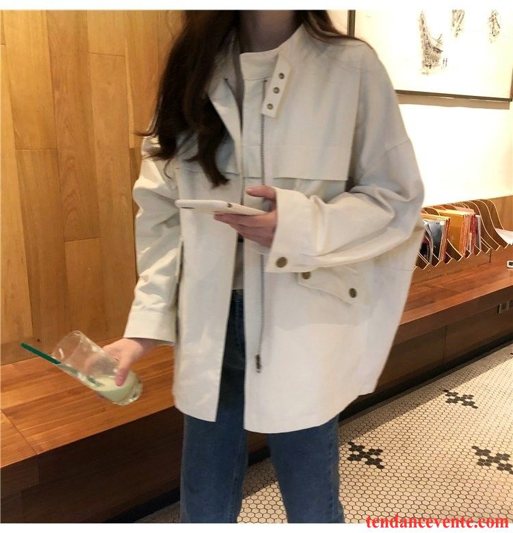 Veste En Cuir Femme Courte Longues L'automne Blanc Décontractée Femme Bureau Veste Une Veste Pardessus Baggy Printemps Saumon