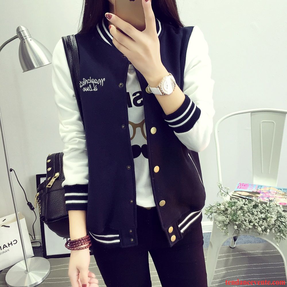 Veste Femme Cuir Blouson Renforcé Étudiant Fantaisie Longues L'automne Broderie Vêtements De Baseball Taillissime Courte Femme Pardessus Printemps Hiver