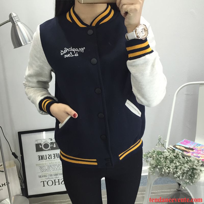 Veste Femme Cuir Blouson Renforcé Étudiant Fantaisie Longues L'automne Broderie Vêtements De Baseball Taillissime Courte Femme Pardessus Printemps Hiver