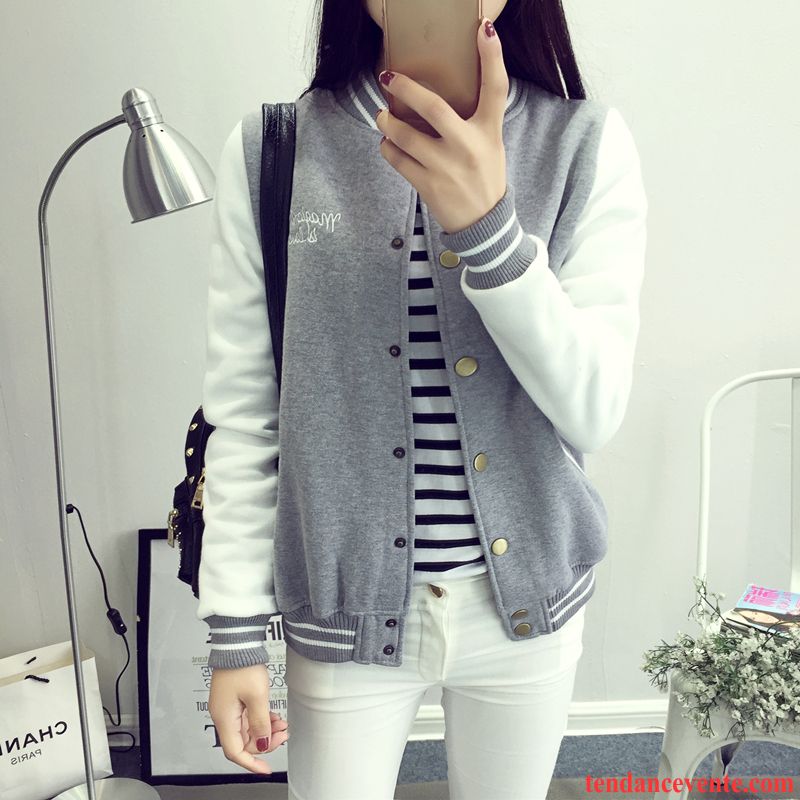 Veste Femme Cuir Blouson Renforcé Étudiant Fantaisie Longues L'automne Broderie Vêtements De Baseball Taillissime Courte Femme Pardessus Printemps Hiver