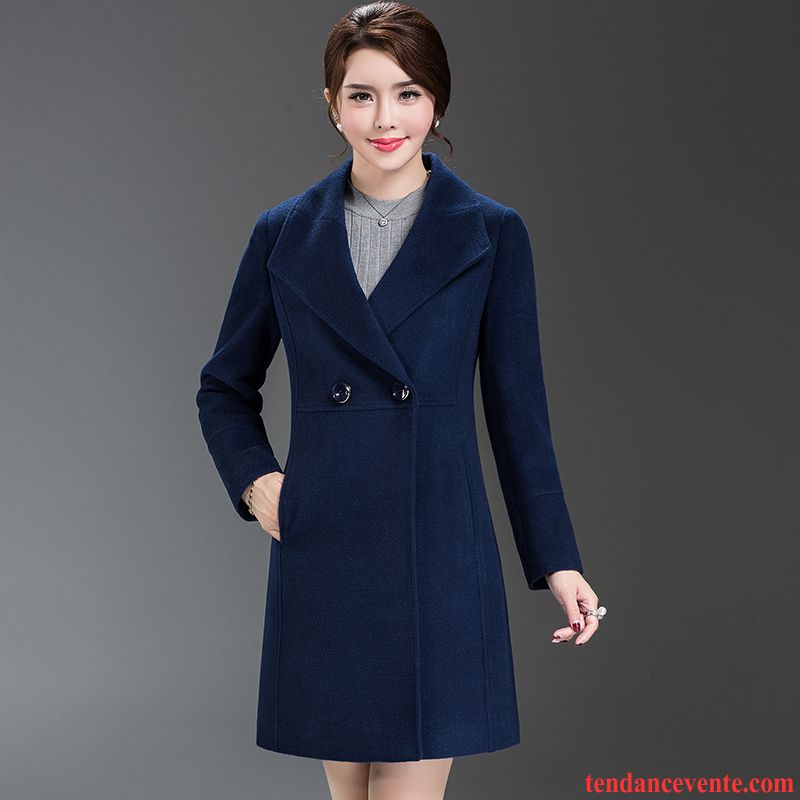 Veste Femme Printemps Hiver La Laine Manteau Taillissime Pardessus Femme L'automne Slim Longue Brun Pas Cher