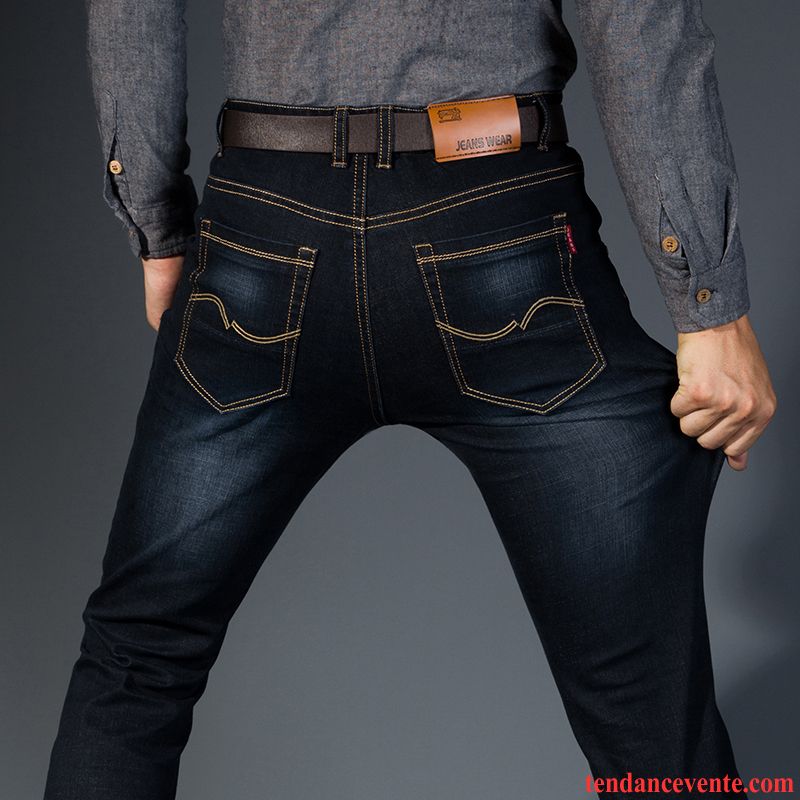Veste Homme En Jean Pas Cher Homme Extensible Slim Elastique Pantalon Noir L'automne Jeunesse Hiver Plus De Velours Chameau