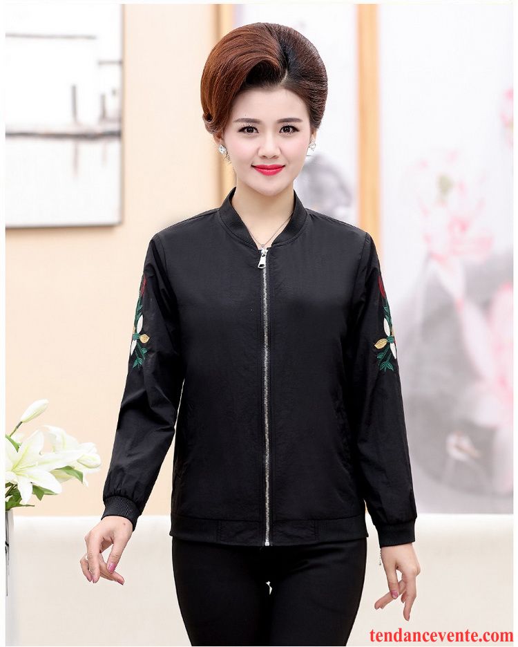 Veste Longue Femme Noir Vêtements De Baseball Décontractée Pardessus Brodé Printemps Légère Court L'automne Femme Blouson Lilas