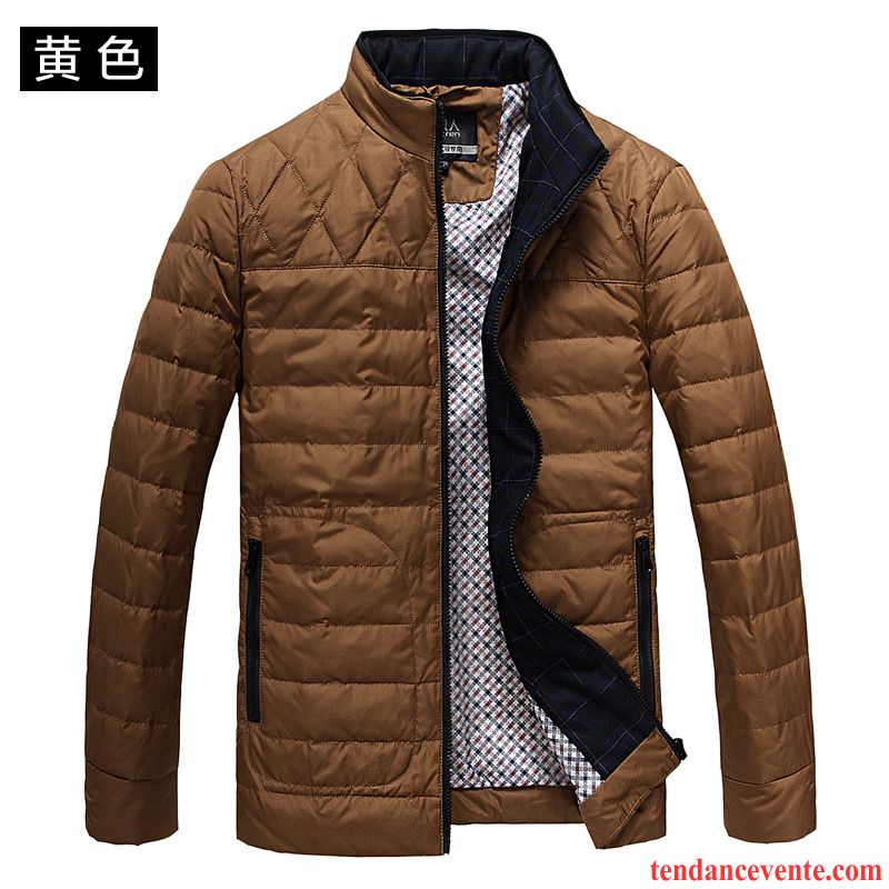 Veste Légère Homme Col Mandarin Court Lumière Homme Slim L'automne Hiver Mode Légère Noir