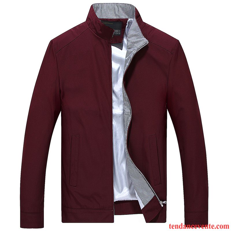 Veste Manche Cuir Homme L'automne Renforcé Homme Pardessus Hiver Veste