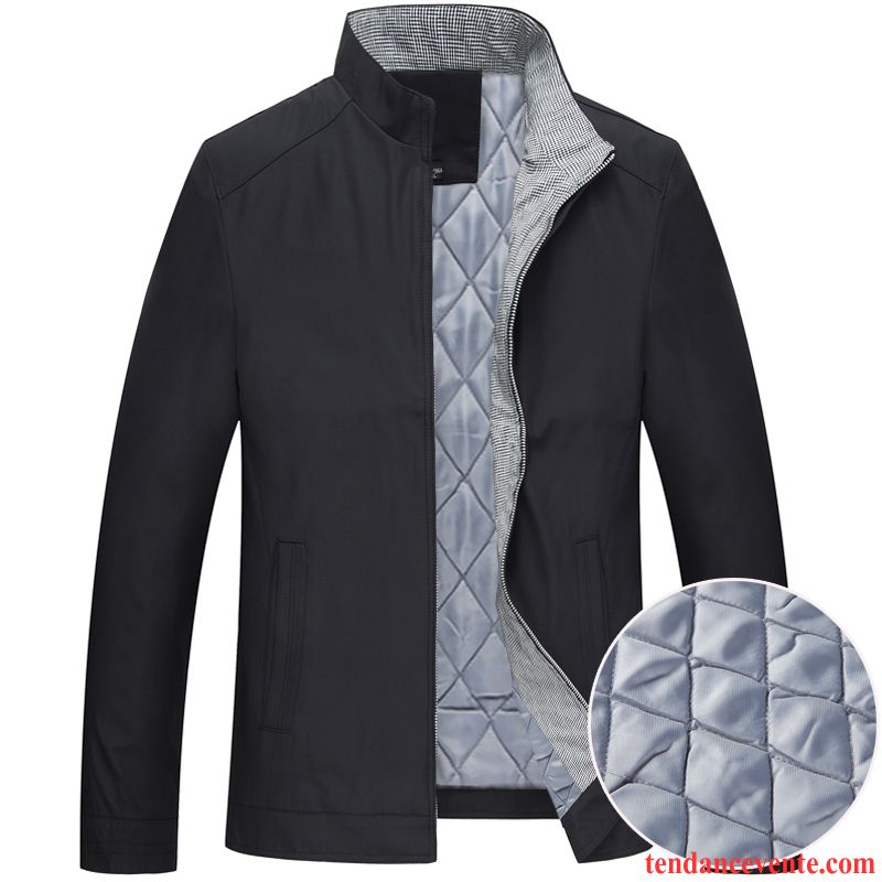 Veste Manche Cuir Homme L'automne Renforcé Homme Pardessus Hiver Veste