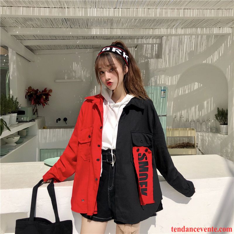 Veste Noir Longue Femme L'automne Épissure Baggy Femme Vêtements De Baseball Longue Étudiant Veste Printemps Rose Pardessus Lilas