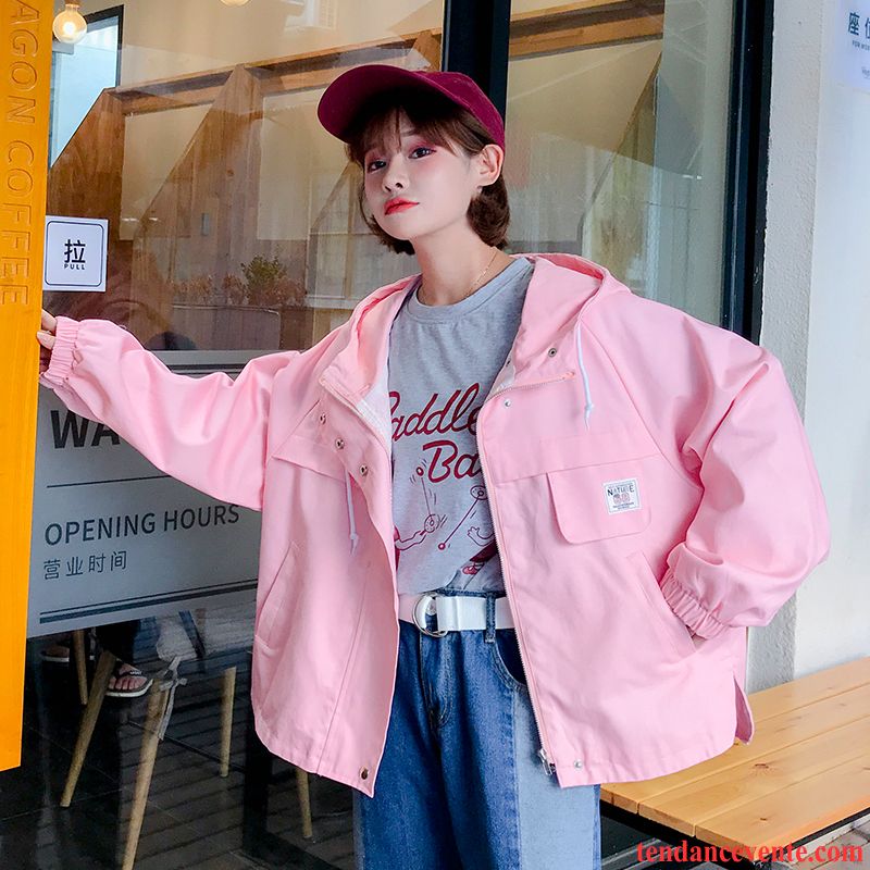 Veste Printemps Femme Pardessus Bureau L'automne Tous Les Assortis Capuche Baggy Étudiant Vêtements De Baseball Veste Femme Printemps Pensée