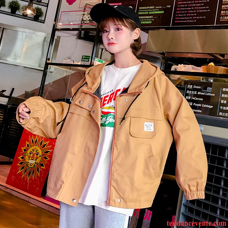 Veste Printemps Femme Pardessus Bureau L'automne Tous Les Assortis Capuche Baggy Étudiant Vêtements De Baseball Veste Femme Printemps Pensée