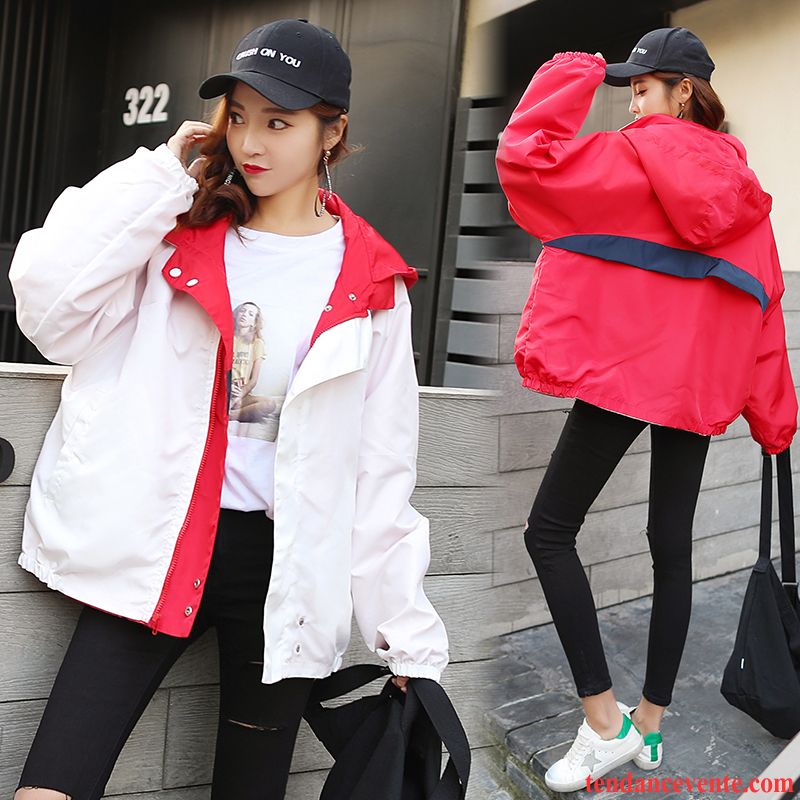 Veste Simili Cuir Blanc Femme Fille L'automne Jaune Pardessus Baggy Printemps Vêtements De Baseball Étudiant Capuche Tous Les Assortis Veste Pensée