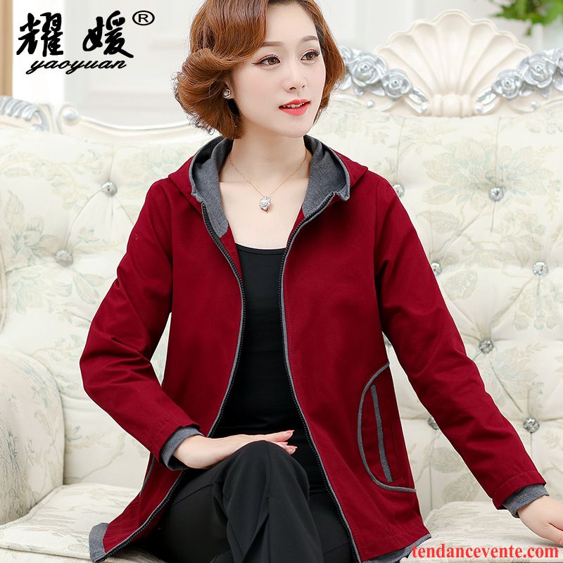 Veste Tendance Femme Court Dame L'automne Femme Coupe Vent Tous Les Assortis Pardessus Une Veste Rouge Printemps