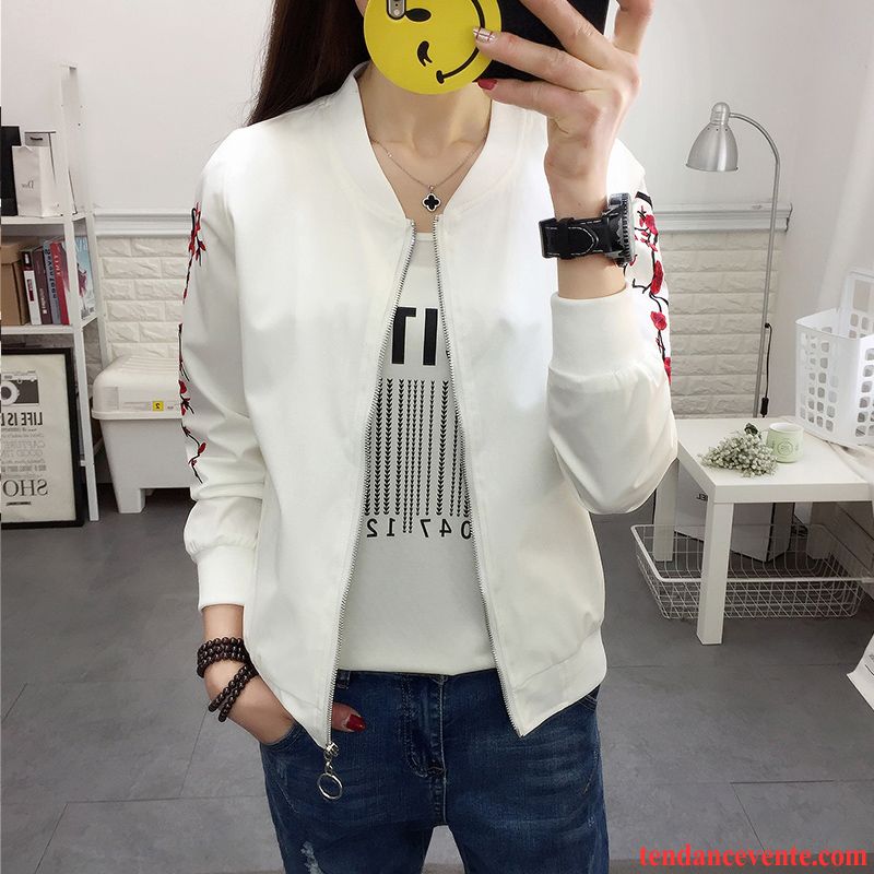 Veste Tendance Femme Femme L'automne Courte Tous Les Assortis Pardessus Mince Une Veste Printemps Blouson Tendance Vêtements De Baseball Pas Cher