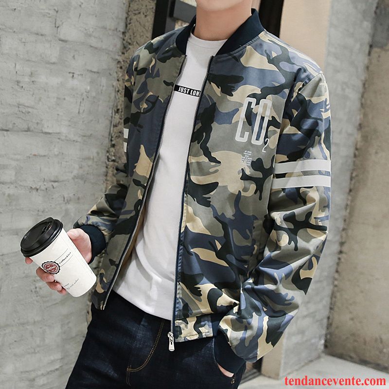 Veste Velours Homme Noir Veste Hiver Camouflage Étudiant Homme L'automne Renforcé Tendance Bleu Plus De Velours Pardessus Corail