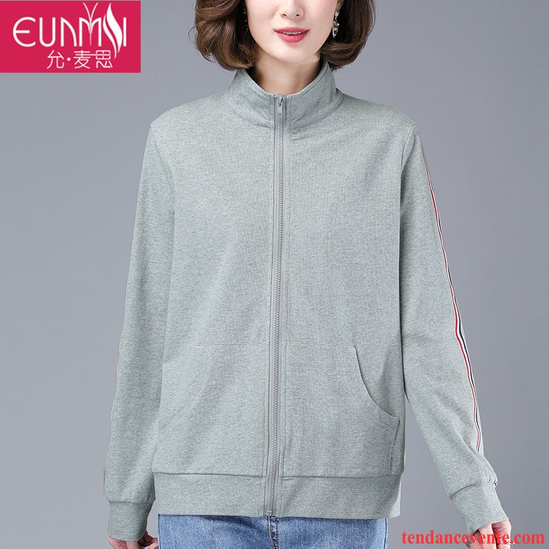 Vestes Femme Baggy Pardessus Cardigan Dame Décontractée Sweatshirt Gris