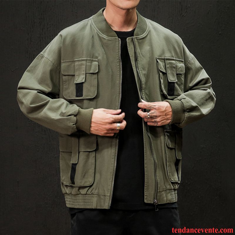 Vestes Homme Baggy Tendance Pardessus Vêtements De Baseball L'automne Printemps Vert