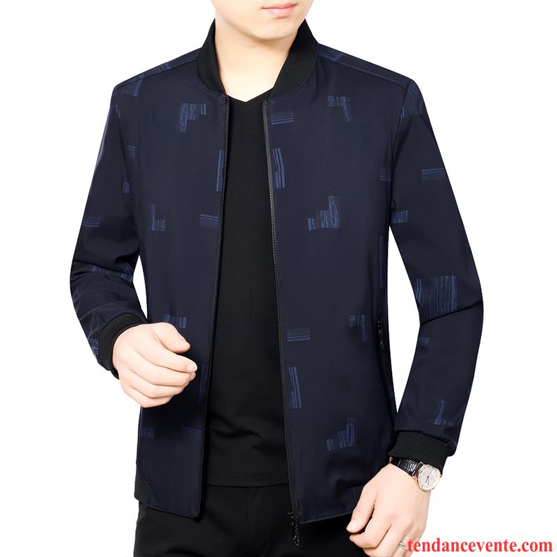 Vestes Homme Légère De Travail Blouson L'automne Printemps Décontractée Bleu