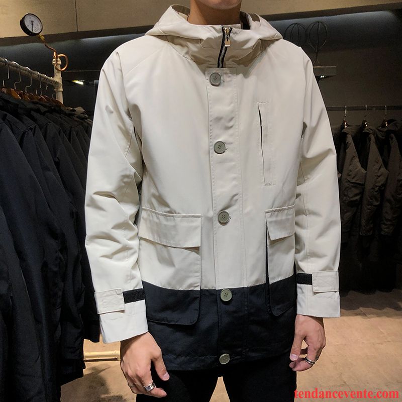 Vestes Homme Une Veste Tendance Décontractée Pardessus Printemps L'automne Blanc