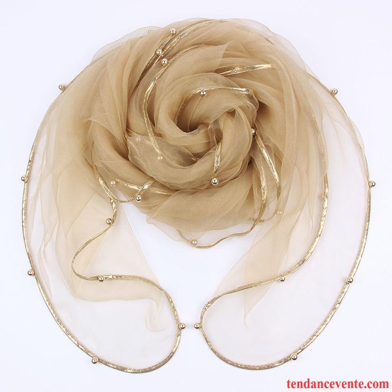 Écharpe Femme Foulard Simple Section Mince Gros Été Hiver Rose Pure