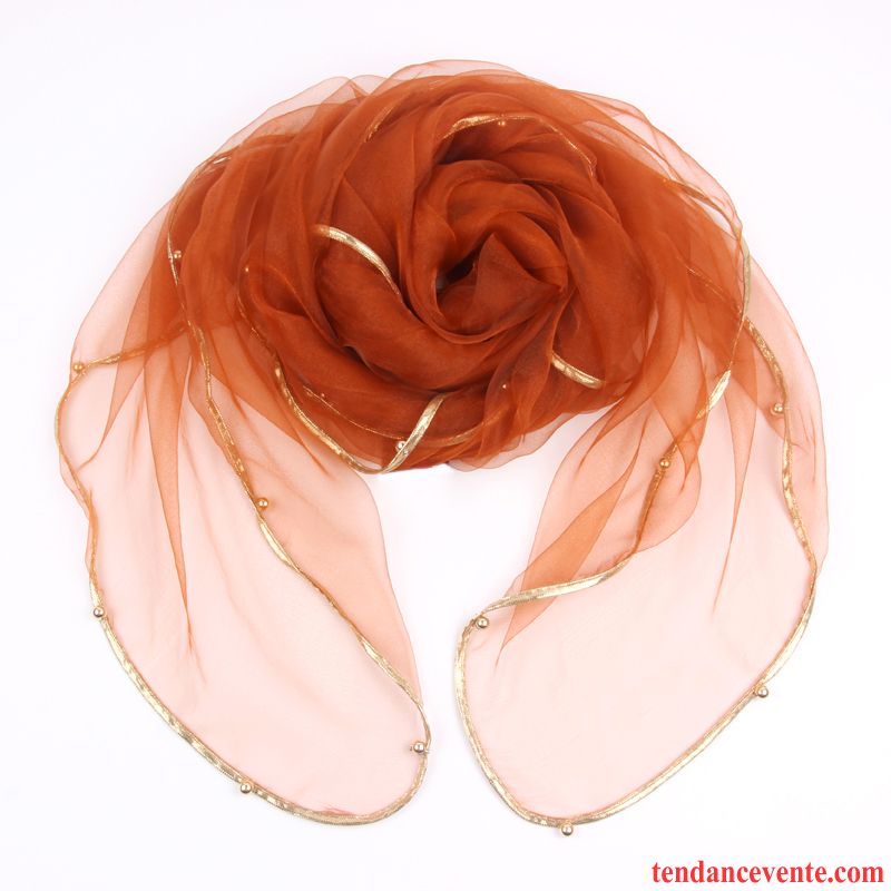 Écharpe Femme Foulard Simple Section Mince Gros Été Hiver Rose Pure