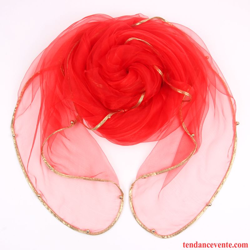 Écharpe Femme Foulard Simple Section Mince Gros Été Hiver Rose Pure