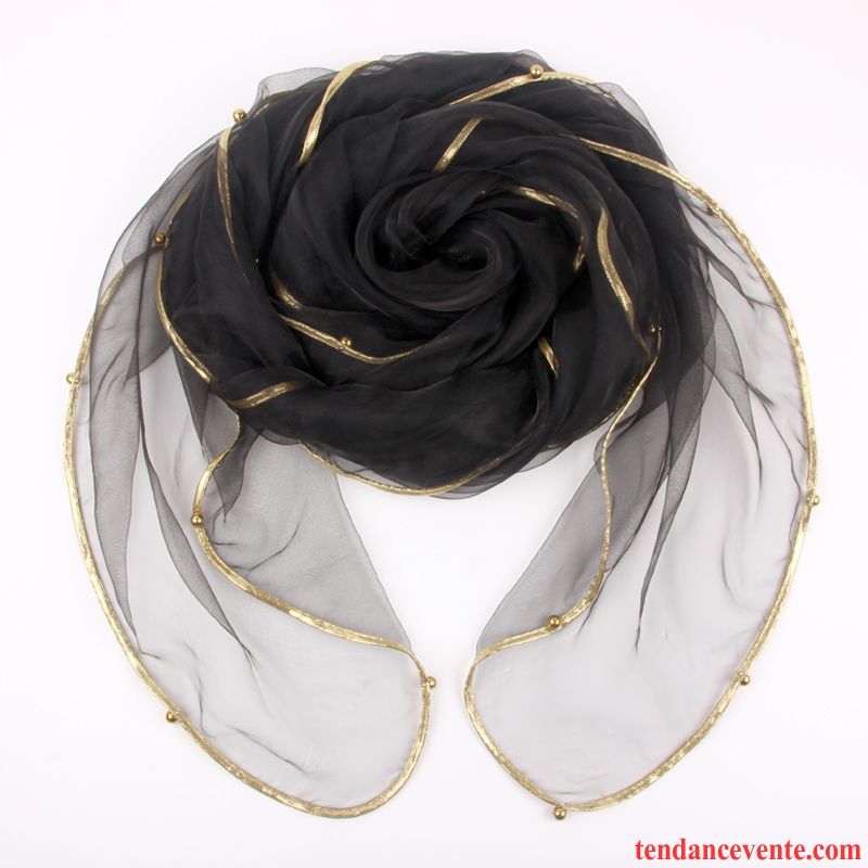 Écharpe Femme Foulard Simple Section Mince Gros Été Hiver Rose Pure