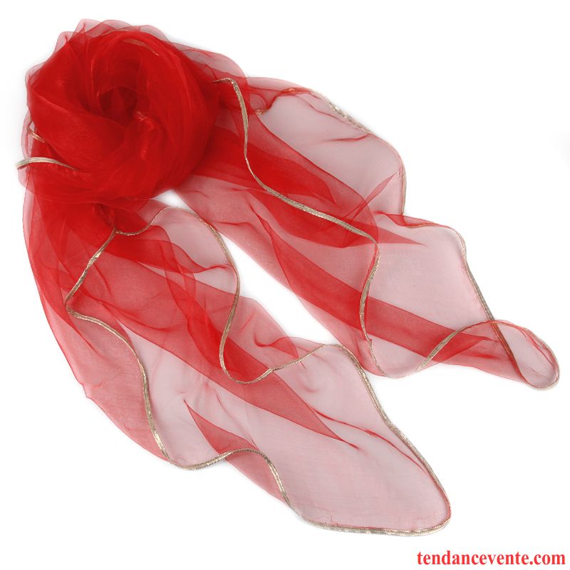 Écharpe Femme Foulard Simple Section Mince Gros Été Hiver Rose Pure