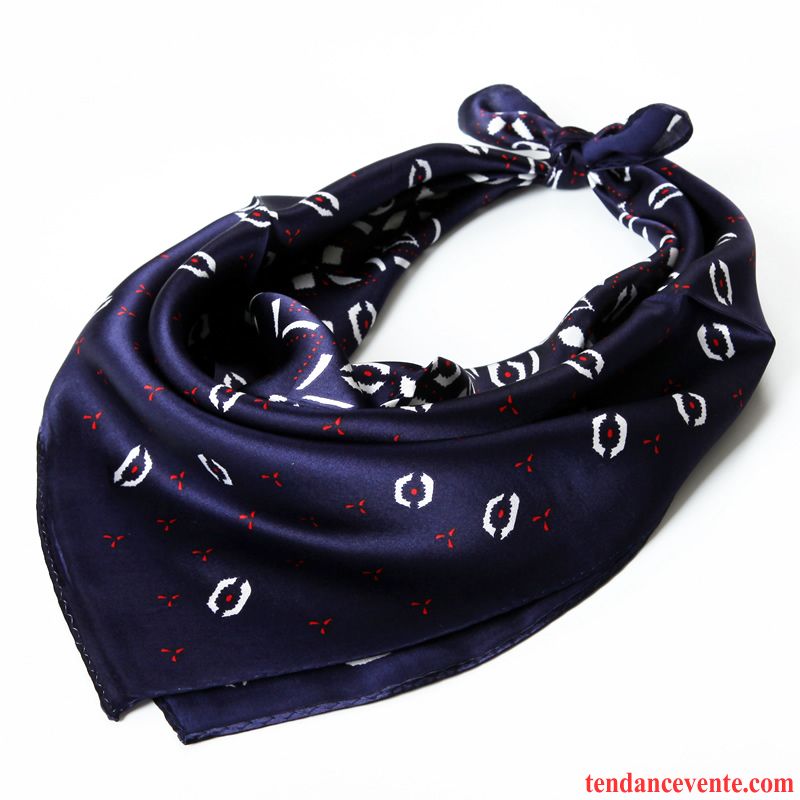 Écharpe Homme Printemps Soie Foulard Soie Mulberry Général Femme Noir