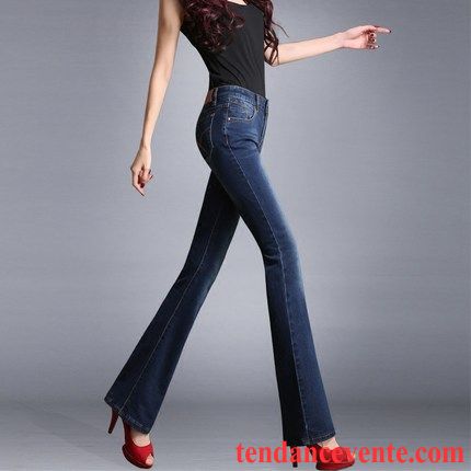 Acheter Jeans Pas Cher Plus De Velours Forme Haute Cintrée Pantalon Graisse Femme Taillissime Hiver Noir Jean Évasé Légèrement Pas Cher