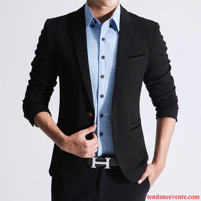 Acheter Une Blazer Soldes Homme Taillissime Jeunesse Costume Slim Hiver Une Veste Pardessus Tendance L'automne Gris