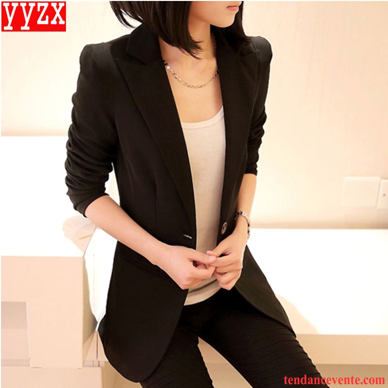 Blazer Blazer Blanche Dame Taillissime Blazer Printemps Tendance L'automne Tous Les Assortis Longue Slim Professionnel Pardessus